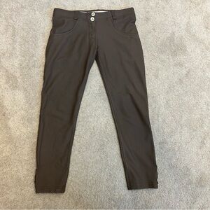 Freddy WR.Up dark chocolate brown matte faux leather low rise leggings pants S
